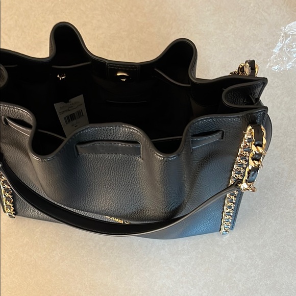 Michael Kors Black and Gold Structured Shoulder Bag - Picture 3 of 7